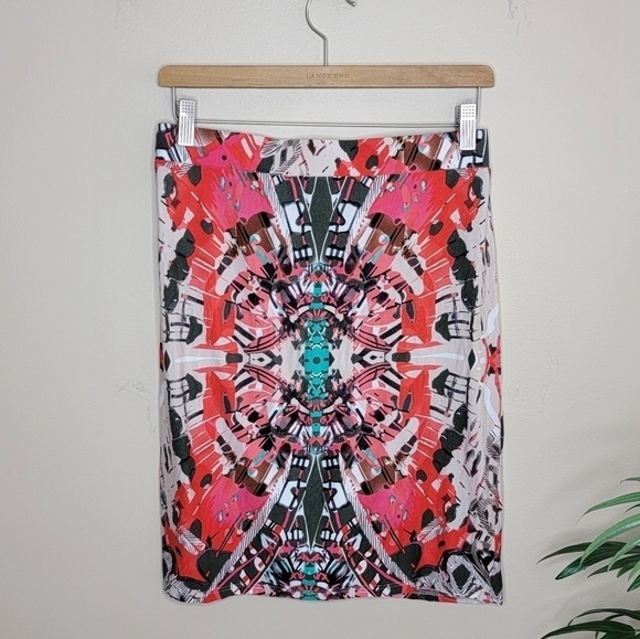 Anthropologie Maeve | Ligeia Print Faux Wrap Skirt Size Small - Picture 4 of 6